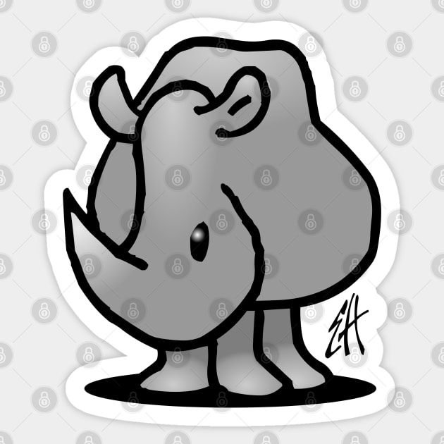 Rhino Sticker by Cardvibes